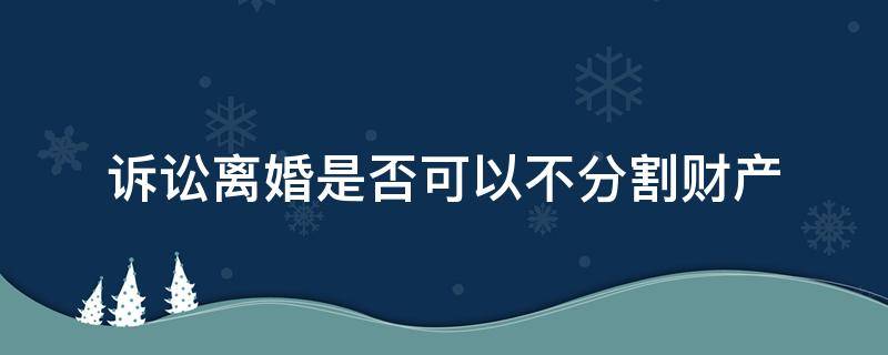 诉讼离婚是否可以不分割财产 诉讼离婚可以不分割财产吗