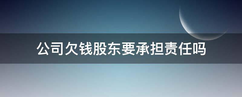 公司欠钱股东要承担责任吗（公司欠钱股东有责任吗）