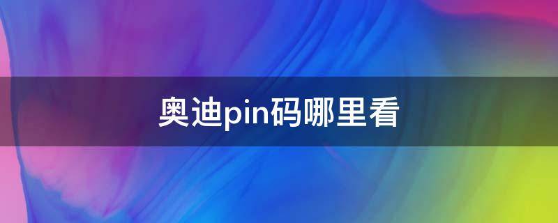 奥迪pin码哪里看 奥迪pin码哪里看四位