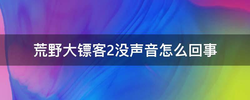 荒野大镖客2没声音怎么回事 荒野大镖客2连音响没声音