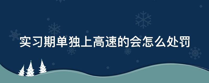 实习期单独上高速的会怎么处罚