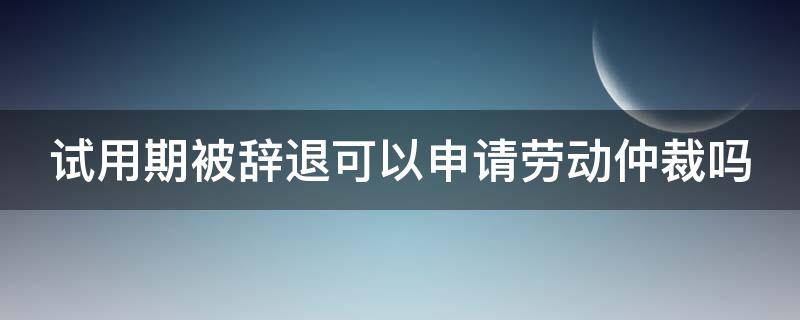 试用期被辞退可以申请劳动仲裁吗（试用期被辞退可以申请劳动仲裁吗法院）