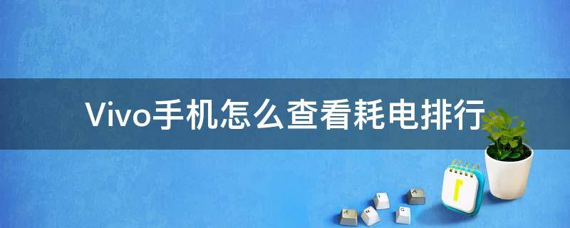 Vivo手机怎么查看耗电排行（vivo手机耗电排行在哪里查看）