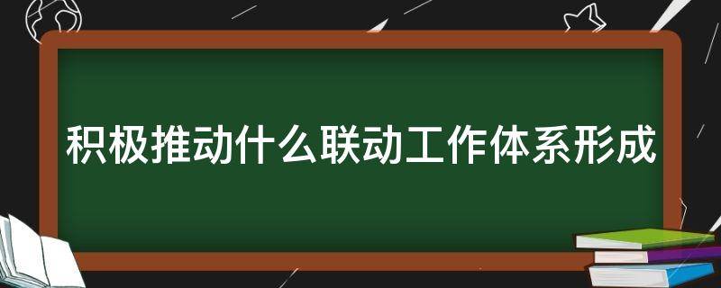 积极推动什么联动工作体系形成 推动联动机制