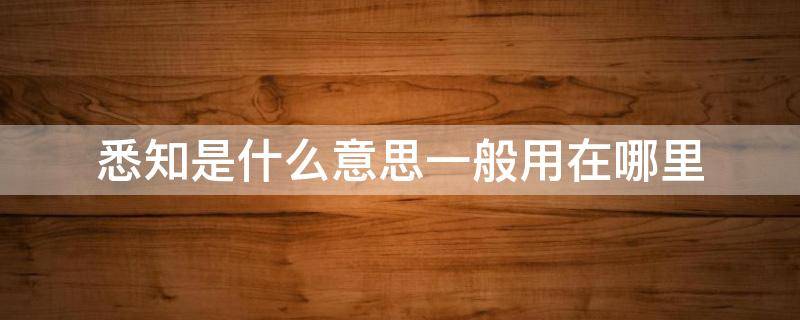 悉知是什么意思一般用在哪里 悉知什么情况下用