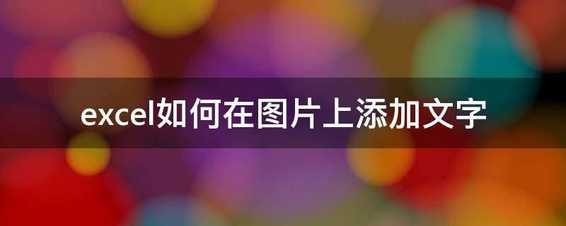 excel如何在图片上添加文字（excel图片里面怎么加文字）