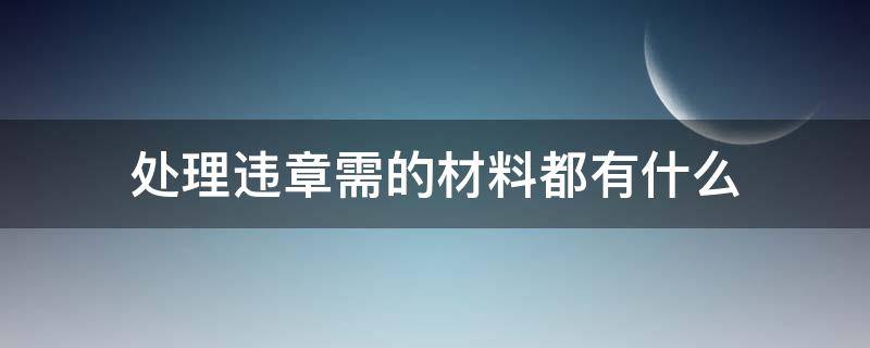 处理违章需的材料都有什么（处理违章需要什么资料和东西）