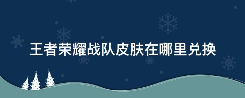 王者荣耀战队皮肤在哪里兑换（王者荣耀战队赛皮肤在哪里兑换）