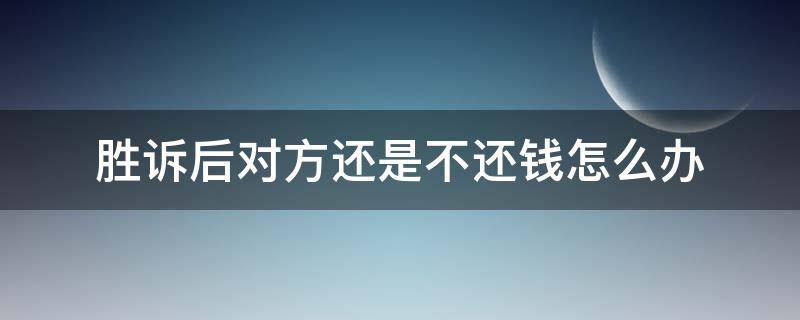 胜诉后对方还是不还钱怎么办（胜诉后对方还是不还钱怎么办?过了三年）