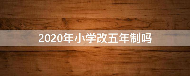 2020年小学改五年制吗 2020年小学要改五年制了吗