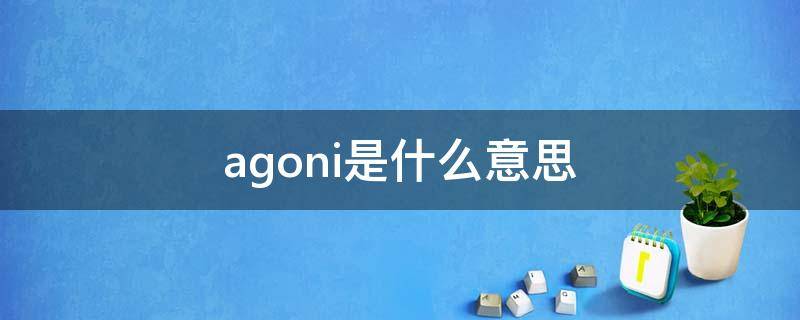 agoni是什么意思（Agoni是什么意思译）