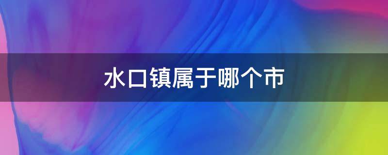 水口镇属于哪个市 广西水口镇属于哪个市