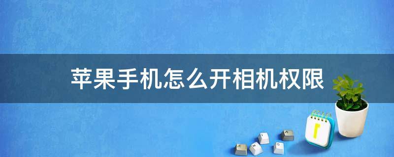 苹果手机怎么开相机权限 苹果手机怎么开相机权限设置后面没用