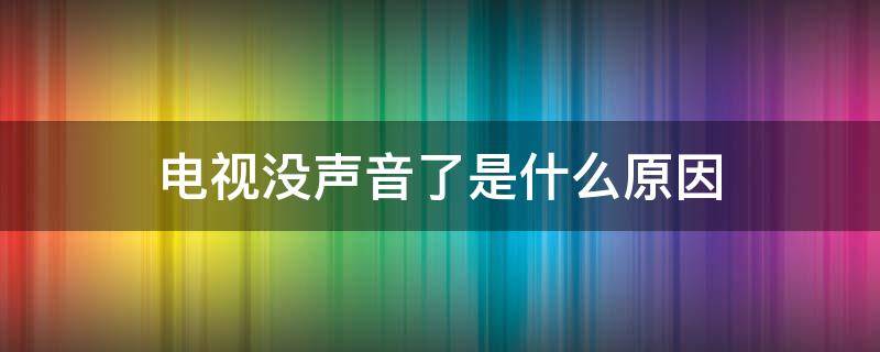 电视没声音了是什么原因（电视没有声音是怎么回事呢）