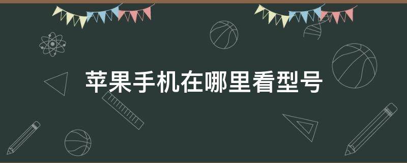 苹果手机在哪里看型号 苹果手机在哪里看型号和内存