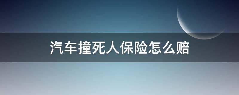 汽车撞死人保险怎么赔（汽车撞死人保险全赔吗）