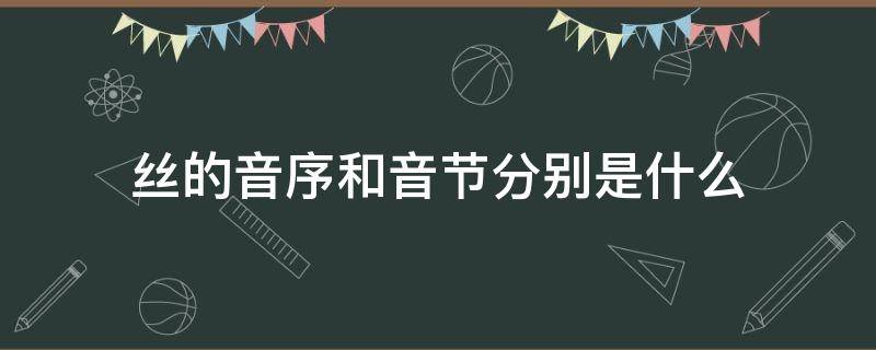 丝的音序和音节分别是什么（丝的音序是什么,丝的音节是什么）