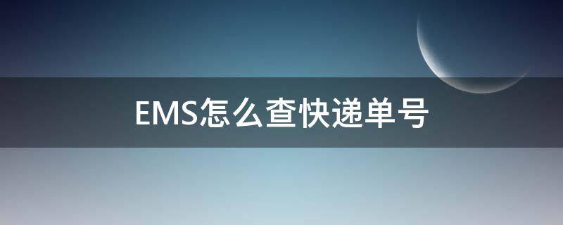 EMS怎么查快递单号（ems如何查快递单号）