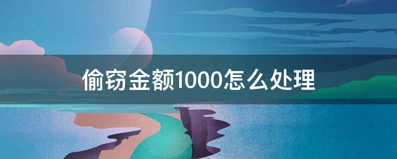 偷窃金额1000怎么处理（盗窃金额不足1000元的应怎样处理）