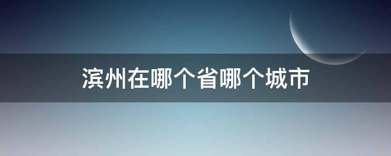 滨州在哪个省哪个城市 滨州是哪个省哪个城市