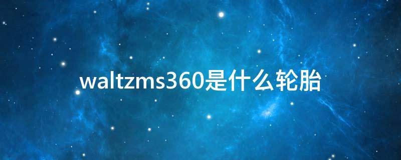 waltzms360是什么轮胎 waltz ms1轮胎