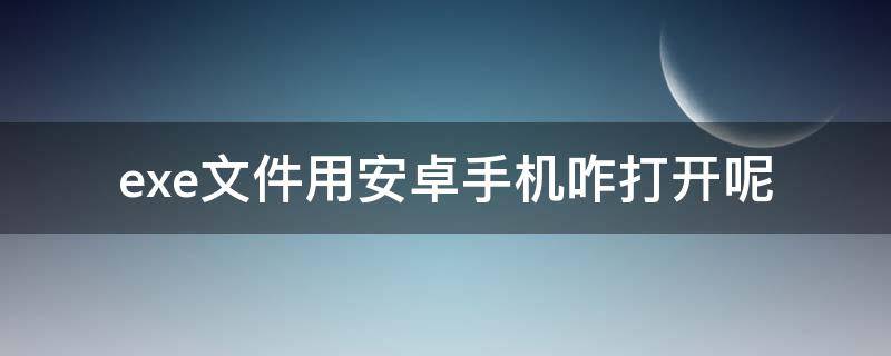 .exe文件用安卓手机咋打开呢 安卓手机如何打开.exe文件下载