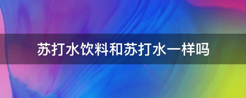 苏打水饮料和苏打水一样吗（苏打水跟苏打饮料一样吗）