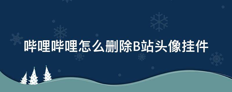 哔哩哔哩怎么删除B站头像挂件（b站去除头像挂件）