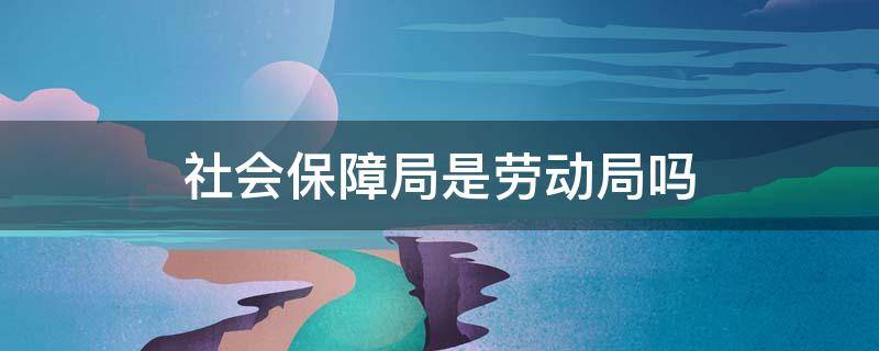 社会保障局是劳动局吗（人力资源和社会保障局是劳动局吗）