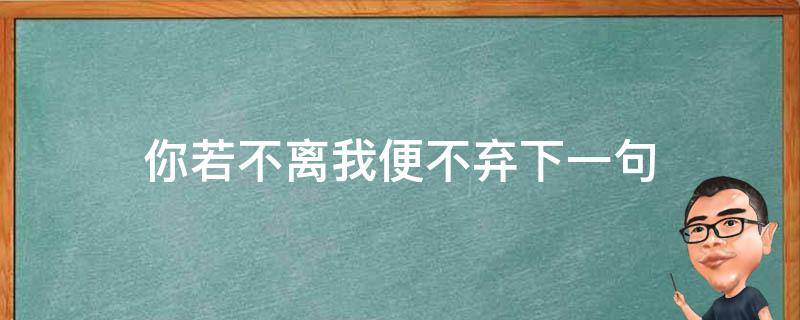 你若不离我便不弃下一句（你若不离我便不弃下一句非主流）