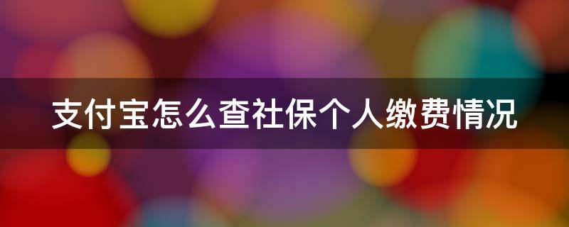 支付宝怎么查社保个人缴费情况（支付宝怎么查社保个人缴费情况表）