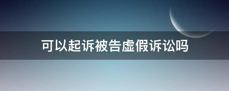 可以起诉被告虚假诉讼吗（被告虚假诉讼罪必须是原告吗）