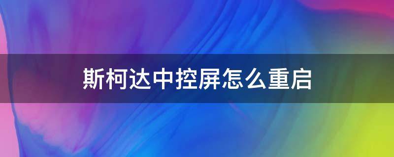 斯柯达中控屏怎么重启 斯柯达屏幕重启