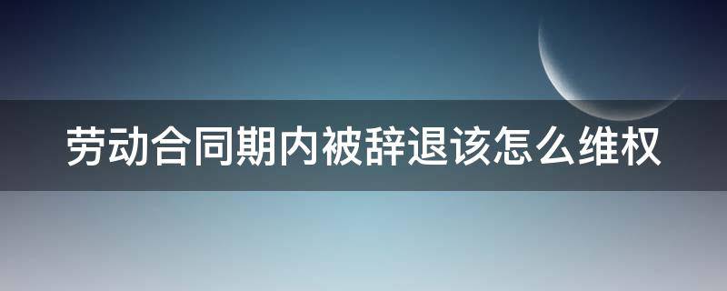 劳动合同期内被辞退该怎么维权（合同期内被辞退怎么办）