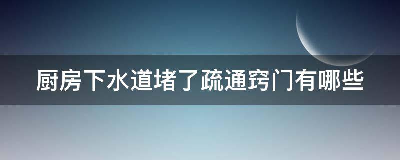 厨房下水道堵了疏通窍门有哪些（厨房下水道堵了疏通窍门有哪些呢）