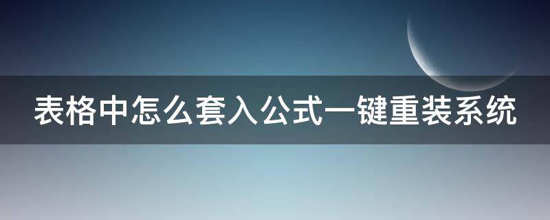 表格中怎么套入公式一键重装系统（怎么在表格套入公式）