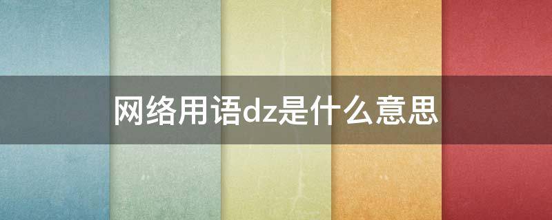 网络用语dz是什么意思（网络词是什么意思）