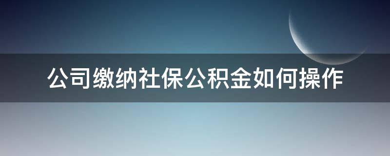 公司缴纳社保公积金如何操作 公司怎么给员工缴纳社保公积金