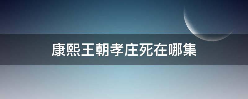 康熙王朝孝庄死在哪集 孝庄教训康熙第几集