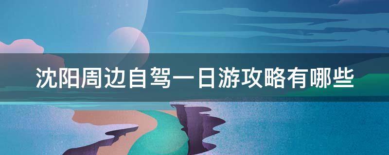 沈阳周边自驾一日游攻略有哪些（沈阳周边自驾一日游攻略有哪些城市）