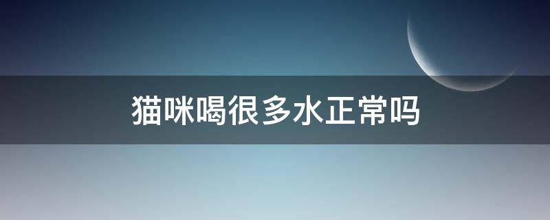 猫咪喝很多水正常吗 猫咪每天喝很多水正常吗