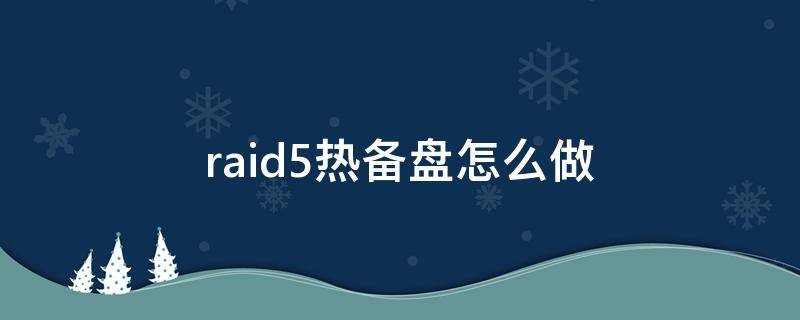 raid5热备盘怎么做 raid5热备份盘