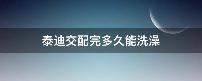 泰迪交配完多久能洗澡（泰迪配完几天可以洗澡）