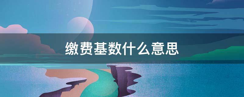 缴费基数什么意思 社保里面缴费基数什么意思