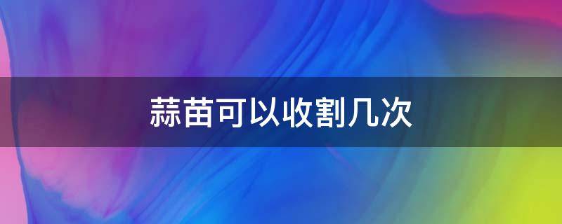 蒜苗可以收割几次 蒜苗能割几次