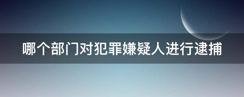 哪个部门对犯罪嫌疑人进行逮捕 哪个部门有权批准逮捕