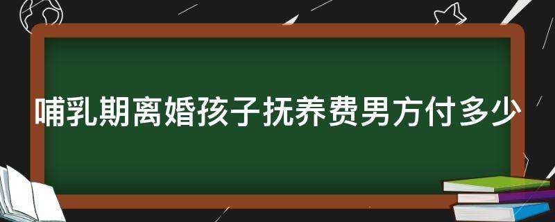 哺乳期离婚孩子抚养费男方付多少 哺乳期离婚孩子抚养费男方付多少合适