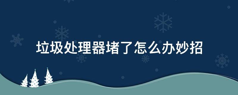 垃圾处理器堵了怎么办妙招（厨房垃圾处理器为什么总是堵）