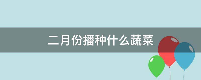 二月份播种什么蔬菜（二月份可以播什么菜种）