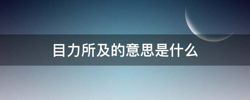 目力所及的意思是什么（目力所及是成语吗）